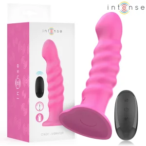 CINDY VIBRATOR GRÖSSE L SPIRALENDESIGN 10 VIBRATIONEN ROSA MIT FERNBEDIENUNG VON INTENSE FUN