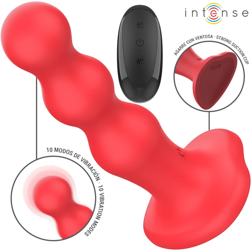 CODY VIBRATOR MIT SAUGNÄPFEN ROTE MIT FERNBEDIENUNG VON INTENSE FUN 2