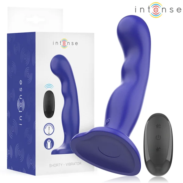 SHORTY VIBRATOR MIT SAUGNÄPFEN BLAU MIT FERNBEDIENUNG VON INTENSE FUN