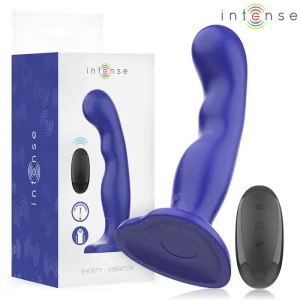 SHORTY VIBRATOR MIT SAUGNÄPFEN BLAU MIT FERNBEDIENUNG VON INTENSE FUN
