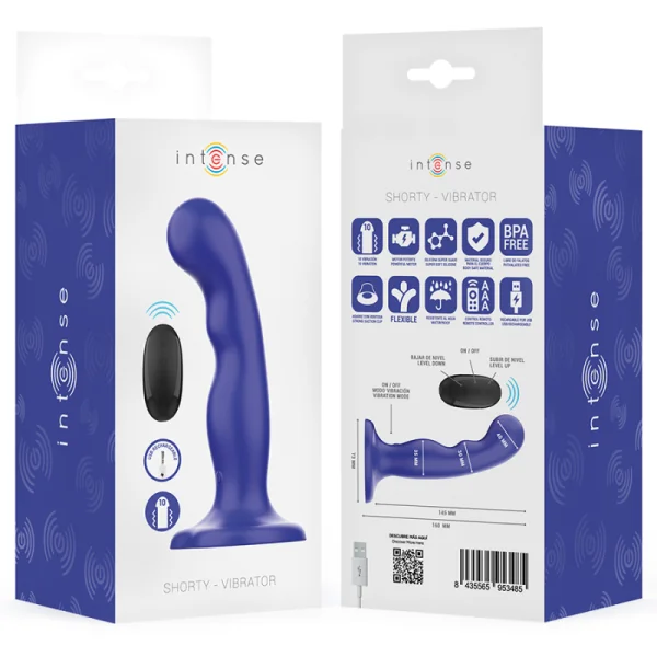 SHORTY VIBRATOR MIT SAUGNÄPFEN BLAU MIT FERNBEDIENUNG VON INTENSE FUN