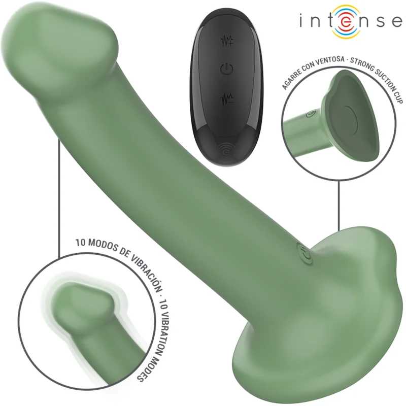 BECCA VIBRATOR MIT SAUGNAPF 10 VIBRATIONEN GRÜNE MIT FERNBEDIENUNG VON INTENSE FUN 2