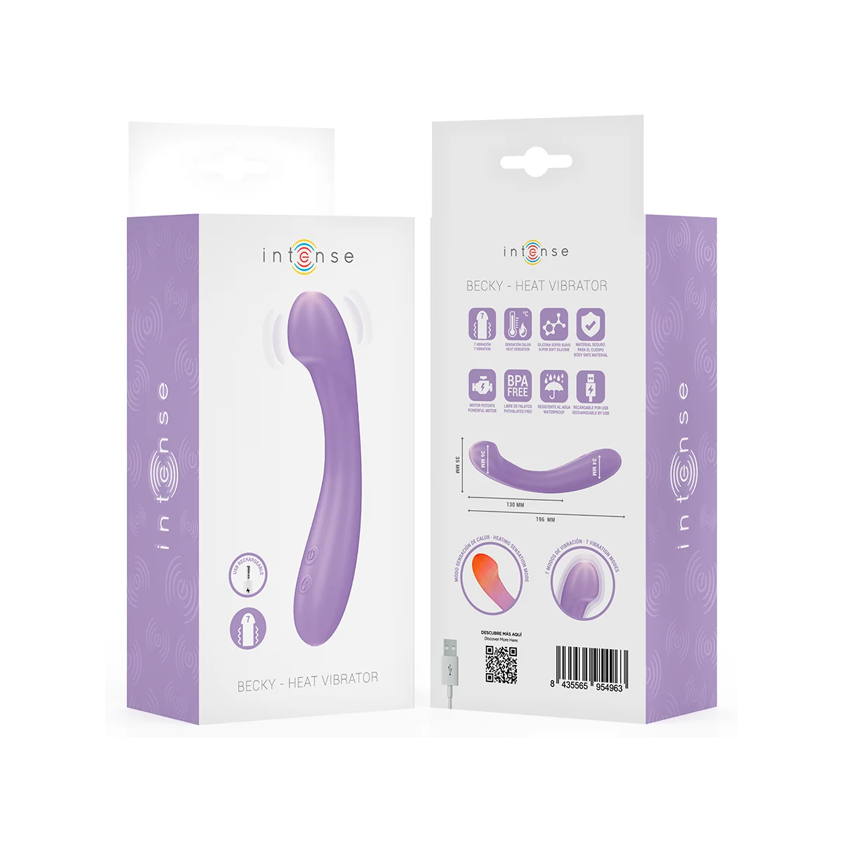 BECKY VIBRATOR 19 CM HEIZBAR 7 VIBRATIONEN LILA VON INTENSE FUN