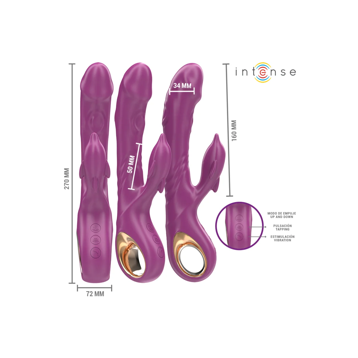 HALLE MULTIFUNKTIONSVIBRATOR MIT DELFIN-STIMULIERENDER ZUNGE LILA VON INTENSE FUN