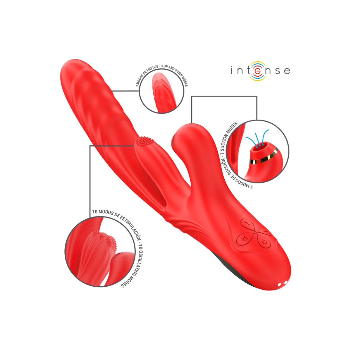 KAROL MULTIFUNKTIONSVIBRATOR STOSS & STIMULATION & STIMULIERENDE WELLEN ROT VON INTENSE FUN