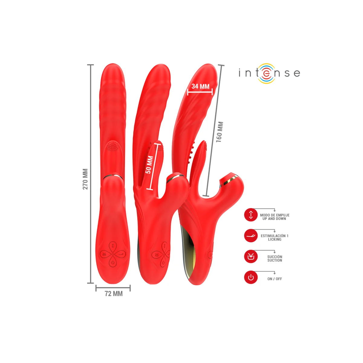 KAROL MULTIFUNKTIONSVIBRATOR STOSS & STIMULATION & STIMULIERENDE WELLEN ROT VON INTENSE FUN