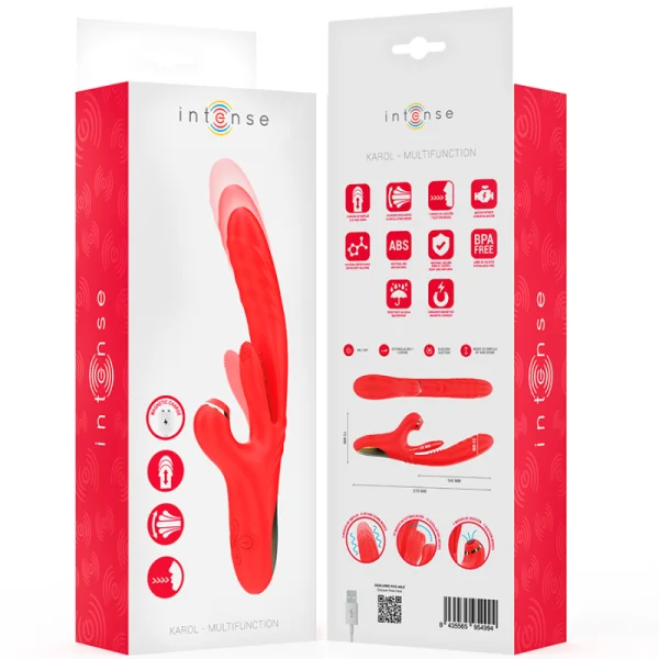 KAROL MULTIFUNKTIONSVIBRATOR STOSS & STIMULATION & STIMULIERENDE WELLEN ROT VON INTENSE FUN