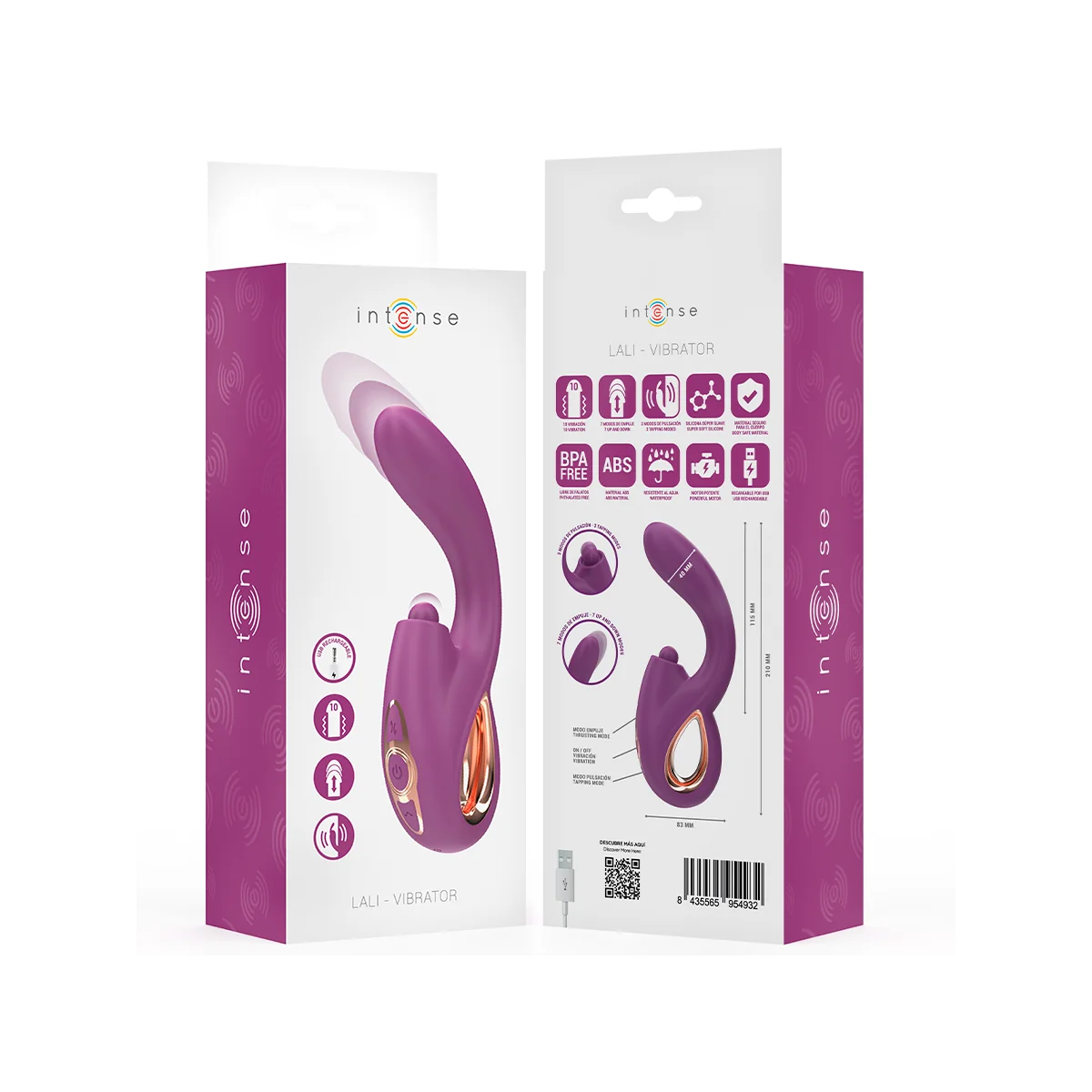 LALI MULTIFUNKTIONS-G-PUNKT-VIBRATOR TAPPING & STOSS & VIBRATION LILA VON INTENSE FUN