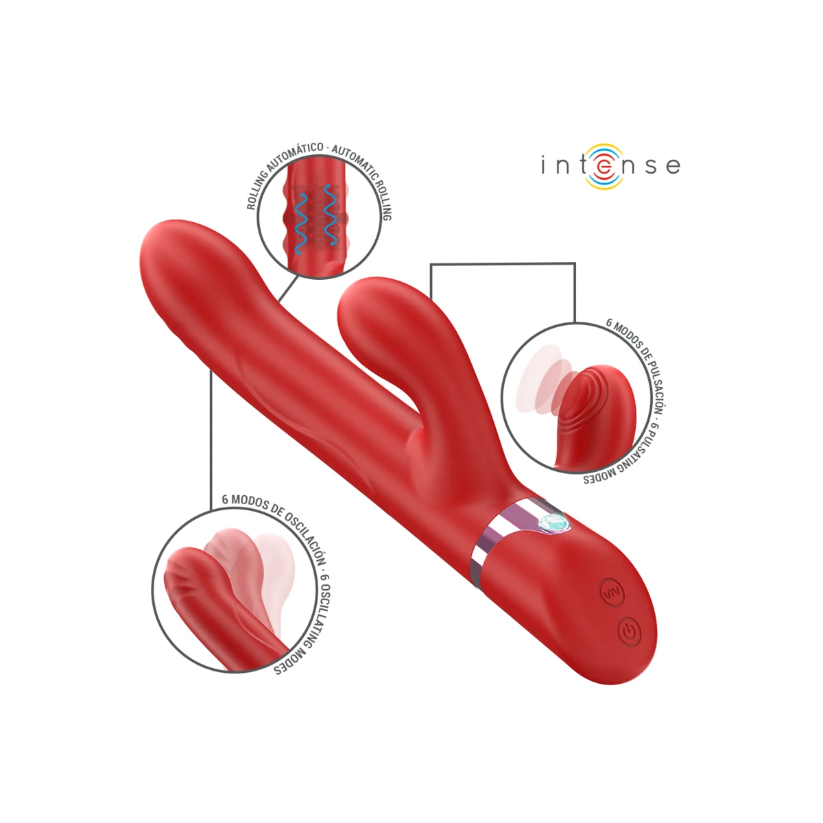 LELE MULTIFUNKTIONSVIBRATOR ROTIEREND & OSZILLATION & STIMULATION ROT VON INTENSE FUN