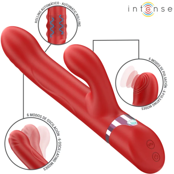 LELE MULTIFUNKTIONSVIBRATOR ROTIEREND & OSZILLATION & STIMULATION ROT VON INTENSE FUN