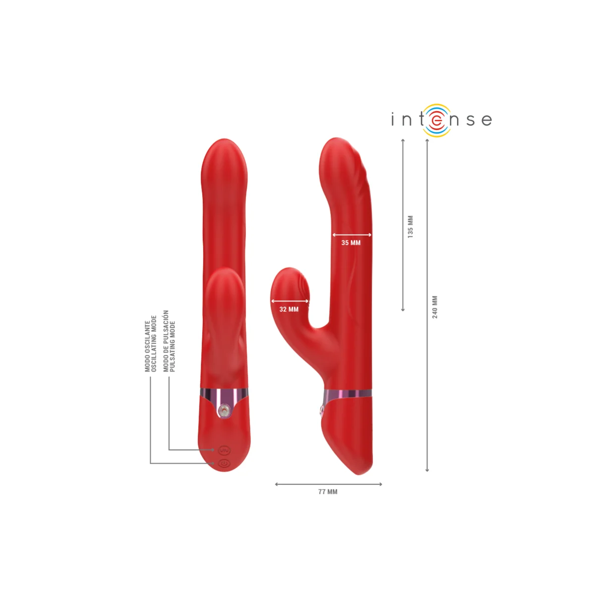 LELE MULTIFUNKTIONSVIBRATOR ROTIEREND & OSZILLATION & STIMULATION ROT VON INTENSE FUN