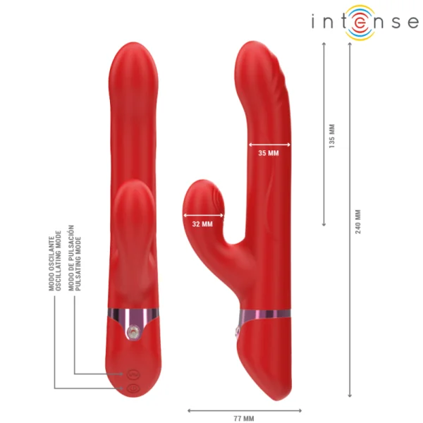 LELE MULTIFUNKTIONSVIBRATOR ROTIEREND & OSZILLATION & STIMULATION ROT VON INTENSE FUN