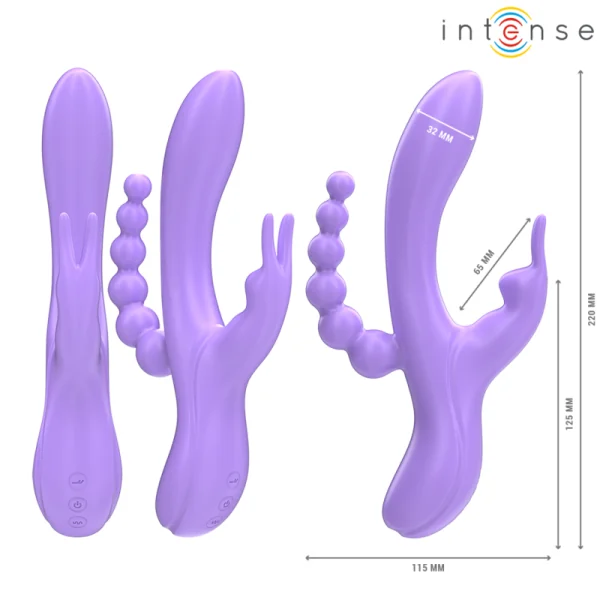 MIKO DREIFACHVIBRATOR RABBIT & STIMULATOR & ANAL 7 VIBRATIONEN LILA VON INTENSE FUN