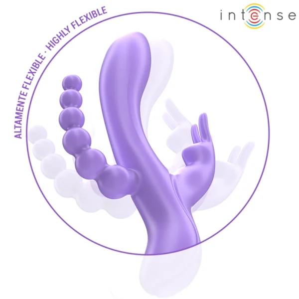 MIKO DREIFACHVIBRATOR RABBIT & STIMULATOR & ANAL 7 VIBRATIONEN LILA VON INTENSE FUN