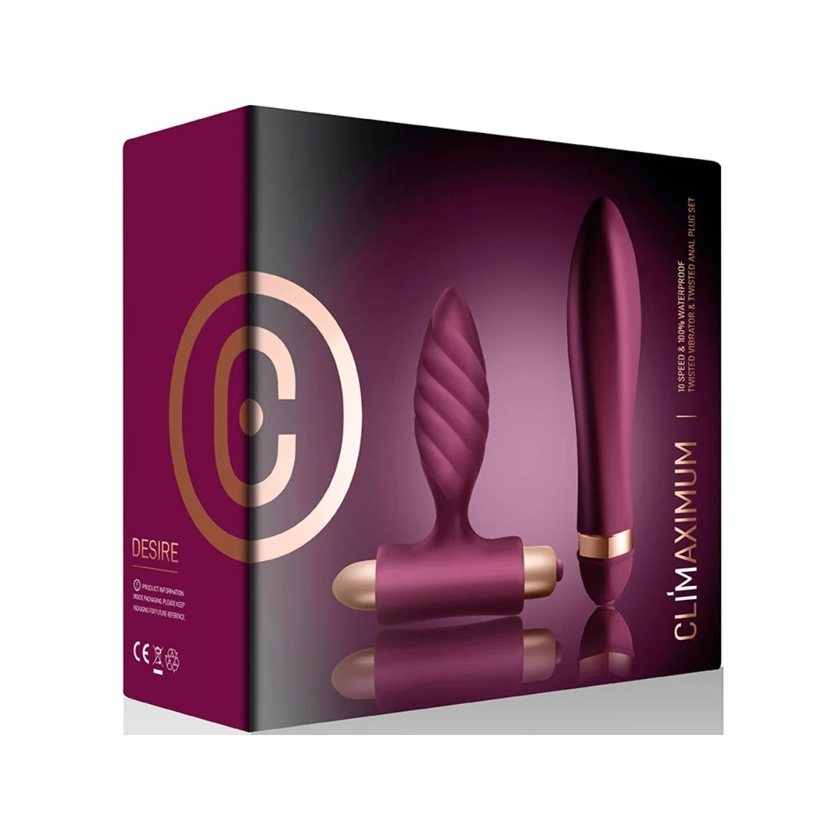 DESIRE KIT TWISTED VIBRATOR + ANALPLUG VON CLIMAXIMUM