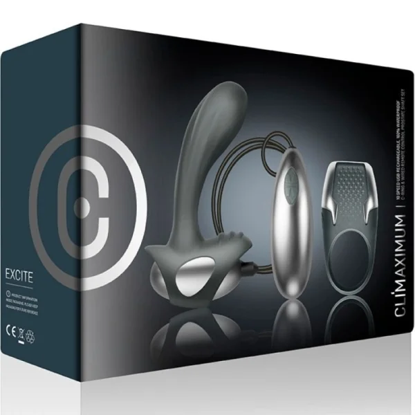 EXCITE KIT COCK RING + DRAHT-PROSTATAMASSAGEGERÄT VON CLIMAXIMUM