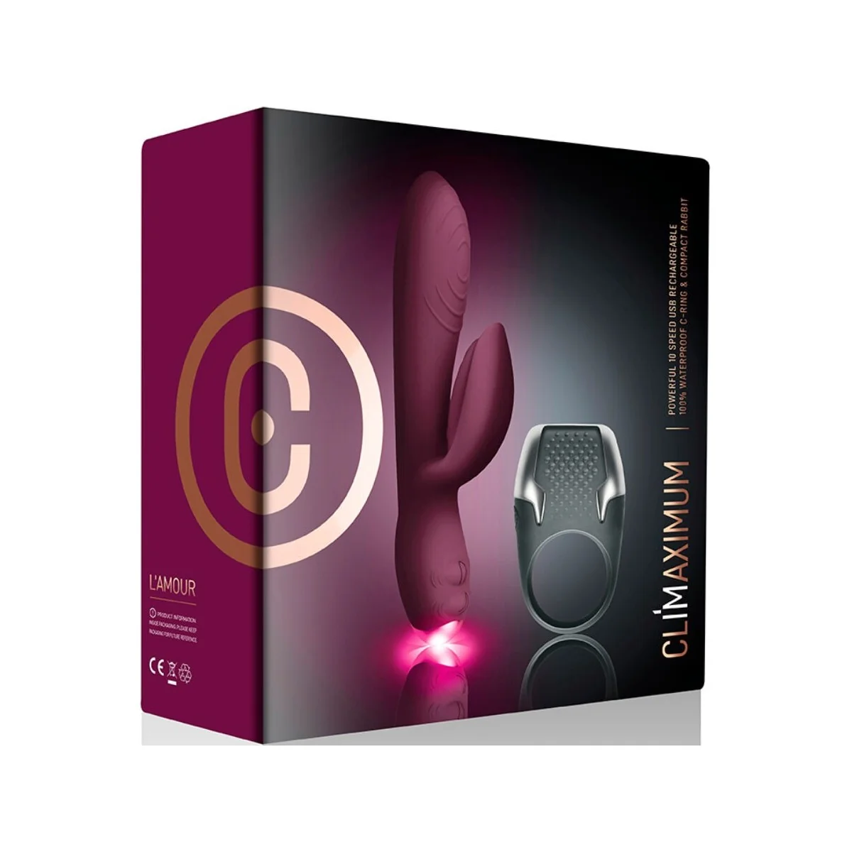LAMOUR KIT RABBIT VIBRATOR + LED-PENISRING VON CLIMAXIMUM