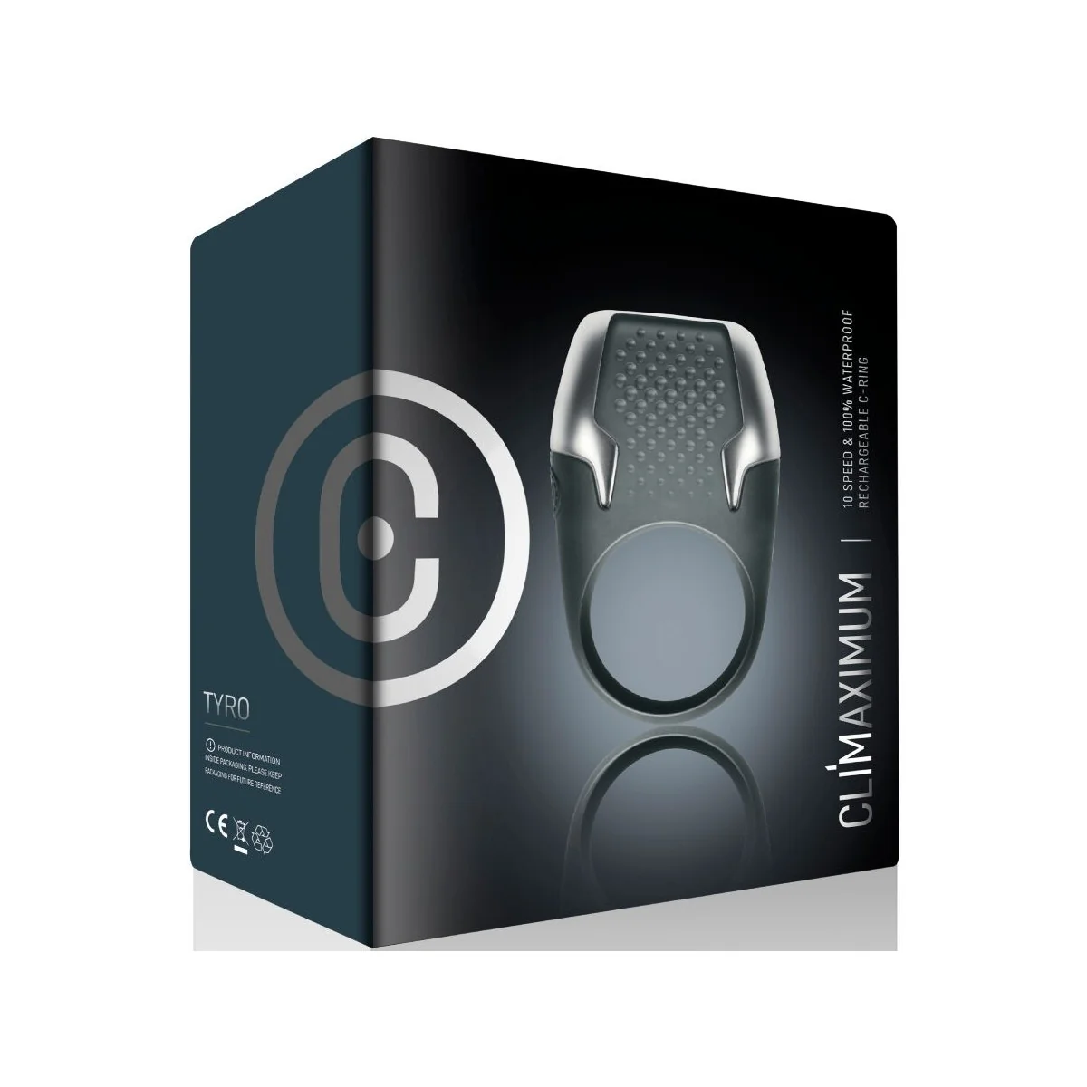 TYRO VIBRIERENDER PENISRING MIT LED-LICHTERN VON CLIMAXIMUM