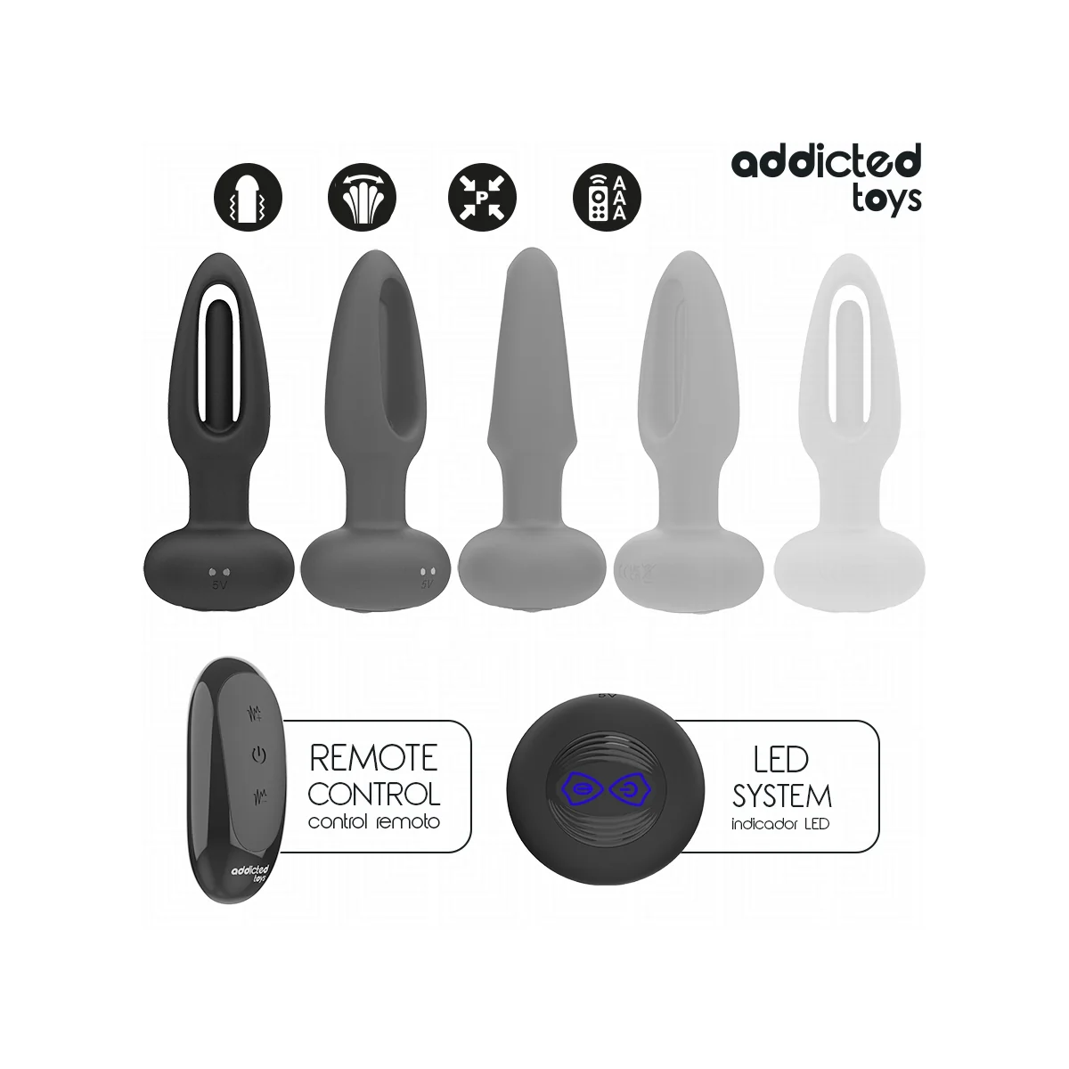 ANALPLUG MIT VIBRIERENDER ZUNGE UND MIT FERNBEDIENUNG VON ADDICTED TOYS