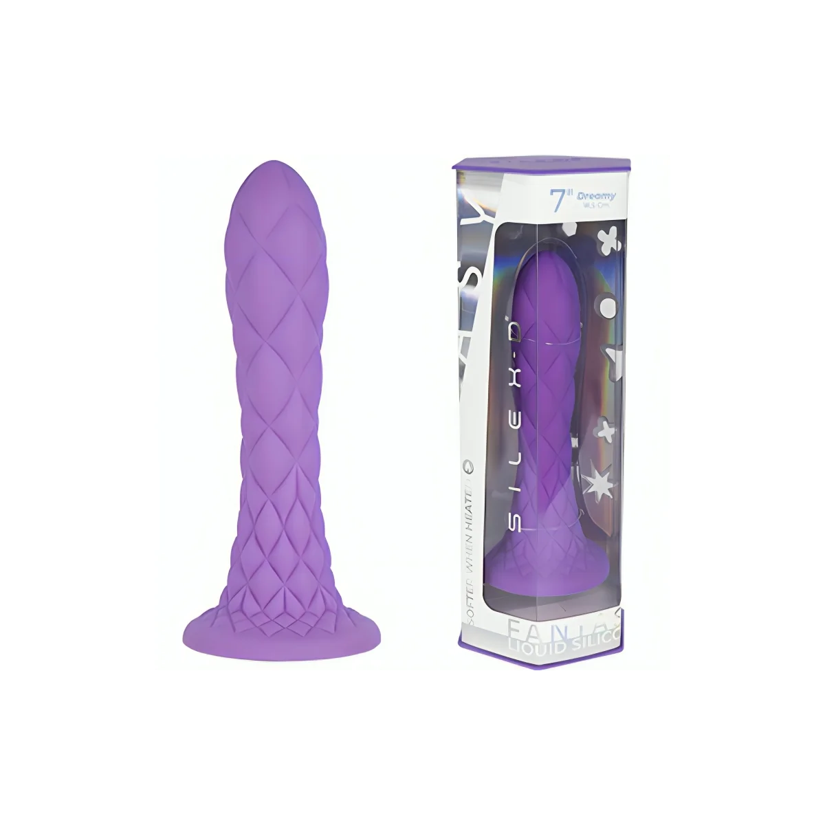 DREAMY DILDO FANTASY FLÜSSIGSILIKON THERMOREAKTIV VIOLETT 18,5 CM VON SILEXD