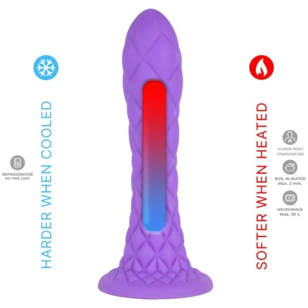 DREAMY DILDO FANTASY FLÜSSIGSILIKON THERMOREAKTIV VIOLETT 18,5 CM VON SILEXD