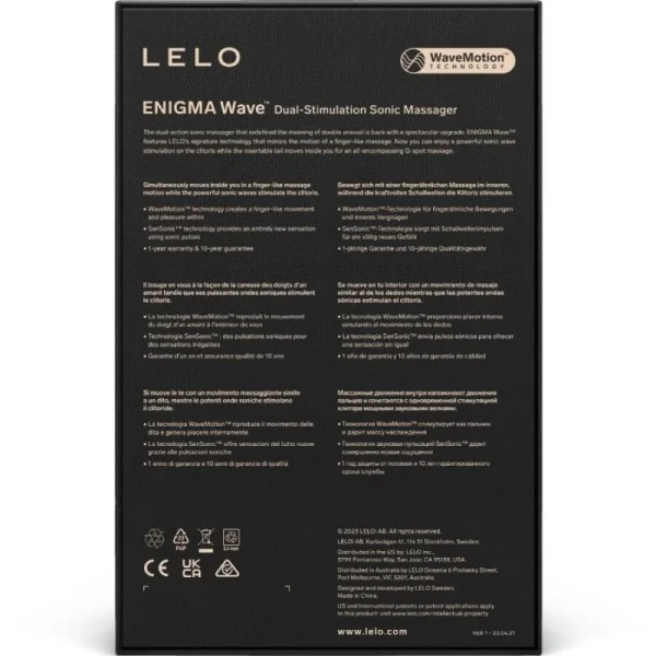 ENIGMA WAVE DREIFACH-VIBRATIONSMASSAGEGERÄT SCHWARZ VON LELO