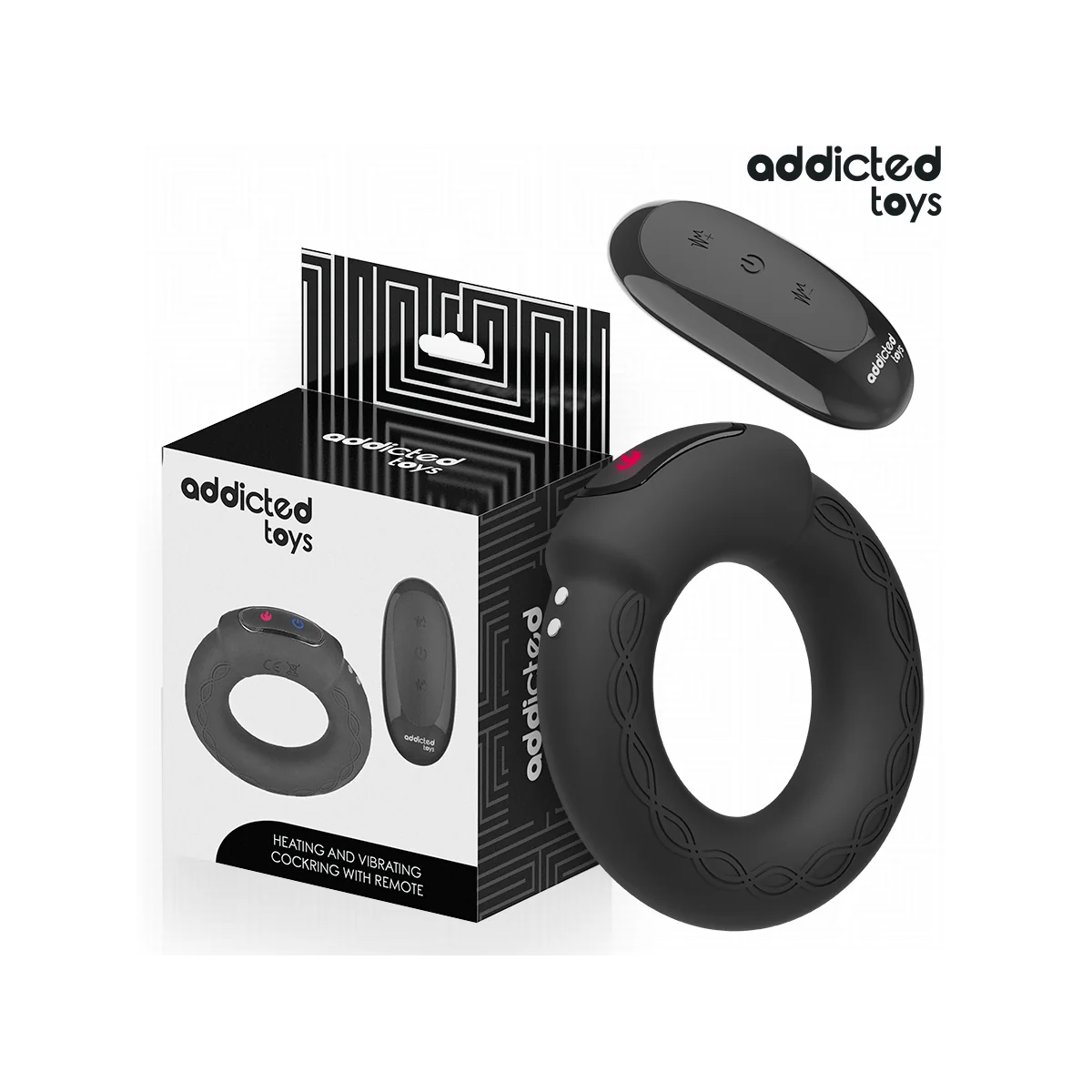 VIBRIERENDER COCKRING MIT WÄRMEEFFEKT UND MIT FERNBEDIENUNG VON ADDICTED TOYS