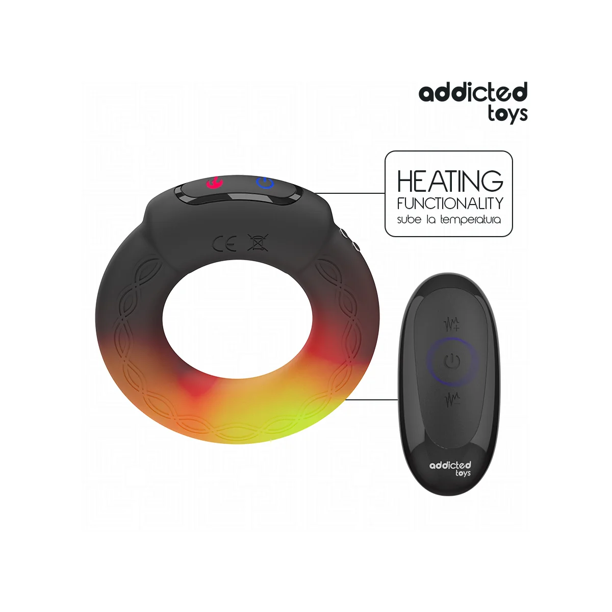 VIBRIERENDER COCKRING MIT WÄRMEEFFEKT UND MIT FERNBEDIENUNG VON ADDICTED TOYS