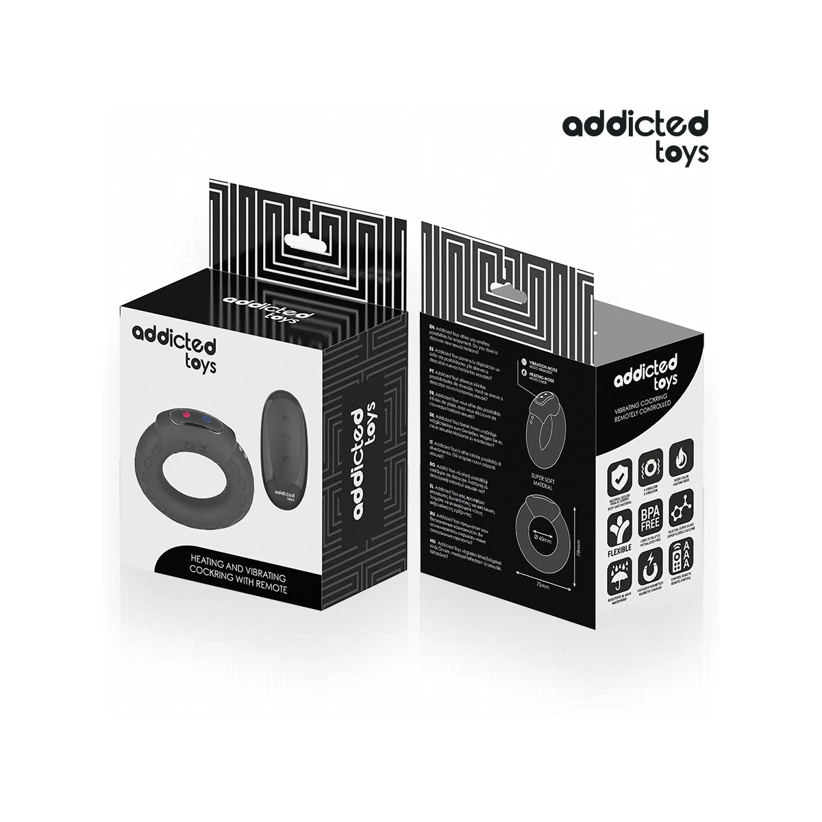 VIBRIERENDER COCKRING MIT WÄRMEEFFEKT UND MIT FERNBEDIENUNG VON ADDICTED TOYS