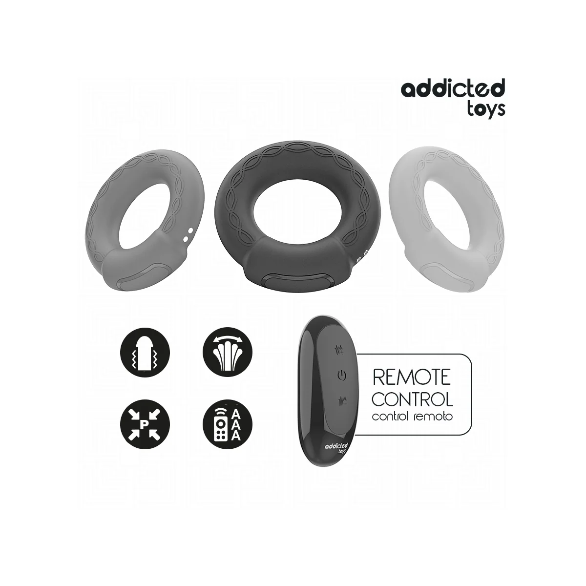VIBRIERENDER COCKRING MIT WÄRMEEFFEKT UND MIT FERNBEDIENUNG VON ADDICTED TOYS
