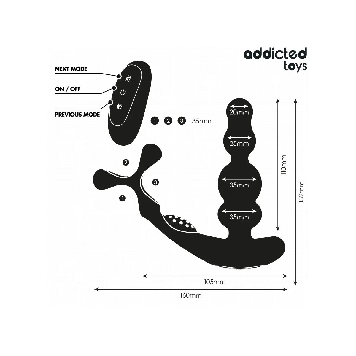 ROTIERENDER PROSTATAMASSAGEGERÄT MIT FERNBEDIENUNG VON ADDICTED TOYS