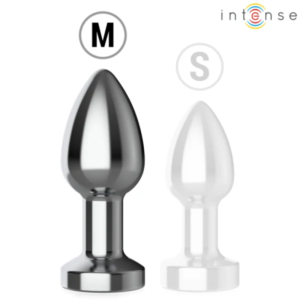 VIBRIERENDER ANALPLUG AUS METALL MIT LED-LEUCHTEN UND MIT FERNBEDIENUNG - GRÖSSE M VON INTENSE ANAL TOYS