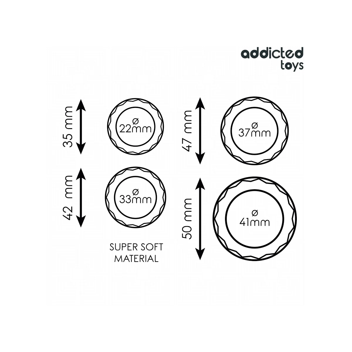 SET MIT STRUKTURIERTEM COCKRING IN 4 GRÖSSEN VON ADDICTED TOYS