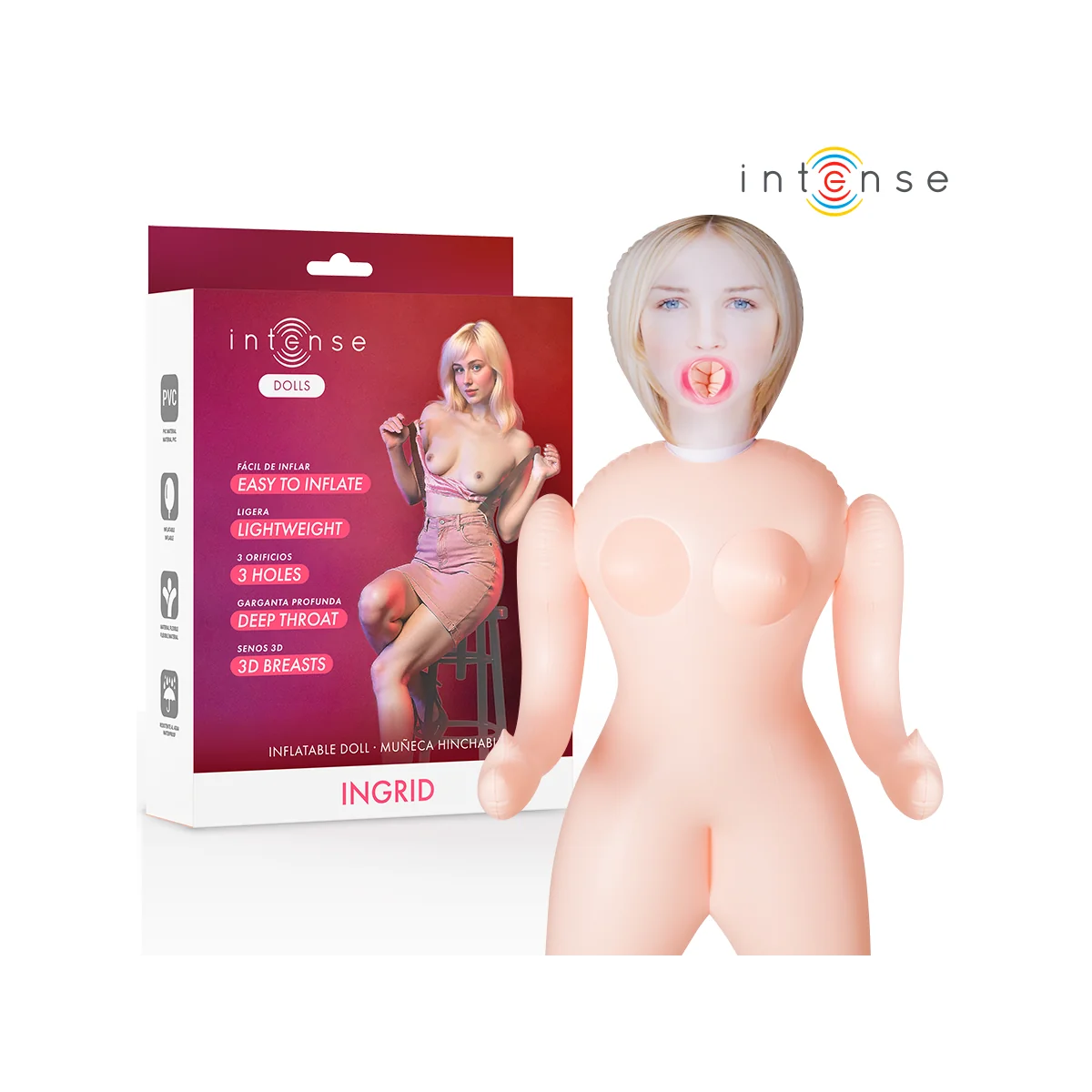 AUFBLASBARE PUPPE INGRID MIT DREI ÖFFNUNGEN VON INTENSE DOLLS