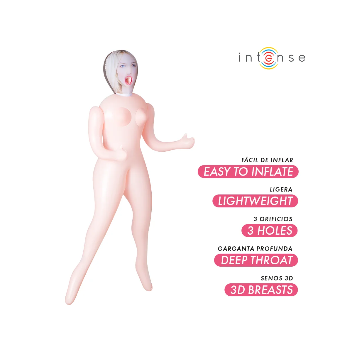 AUFBLASBARE PUPPE INGRID MIT DREI ÖFFNUNGEN VON INTENSE DOLLS