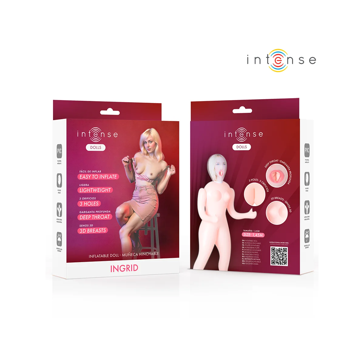 AUFBLASBARE PUPPE INGRID MIT DREI ÖFFNUNGEN VON INTENSE DOLLS