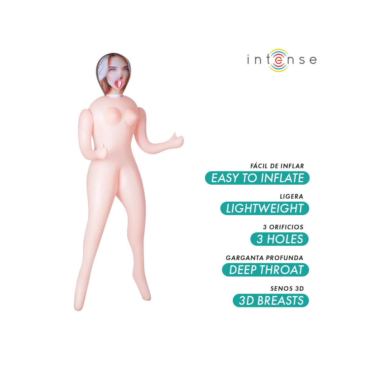 AUFBLASBARE PUPPE NICOLE MIT DREI ÖFFNUNGEN VON INTENSE DOLLS