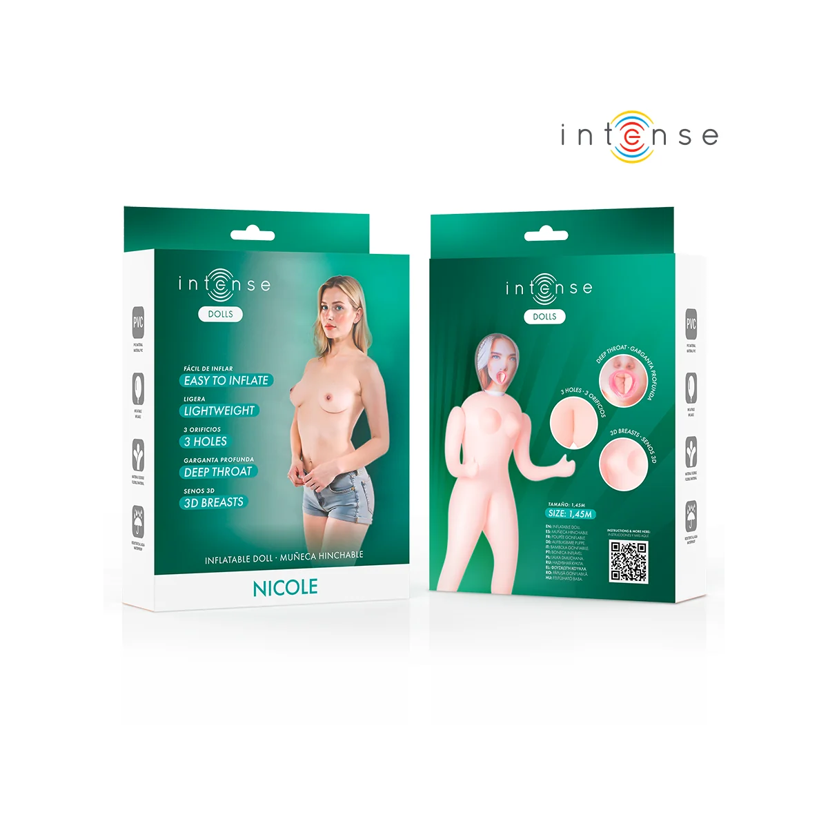 AUFBLASBARE PUPPE NICOLE MIT DREI ÖFFNUNGEN VON INTENSE DOLLS