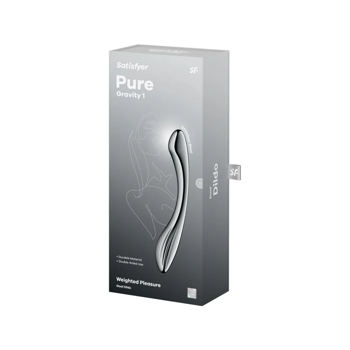 PURE GRAVITY 1 DOPPELENDELLER DILDO AUS EDELSTAHL VON SATISFYER DILDO
