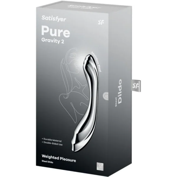 PURE GRAVITY 2 DOPPELENDELLER DILDO AUS EDELSTAHL VON SATISFYER DILDO