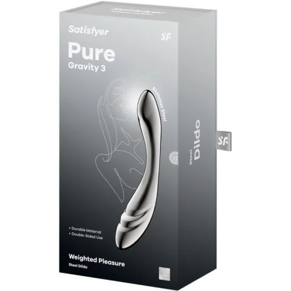 PURE GRAVITY 3 EDELSTAHL DOPPELENDELLER DILDO VON SATISFYER DILDO