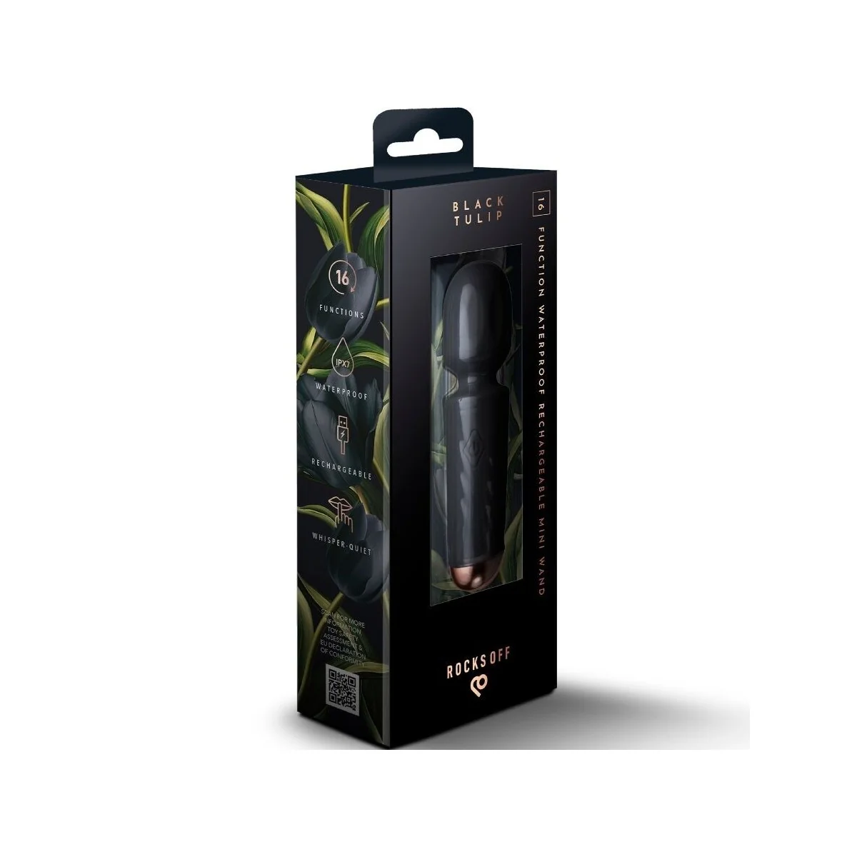 MINI-AKKU-ZAUBERSTAB MIT 16 FUNKTIONEN, SCHWARZE TULPE VON ROCKS-OFF