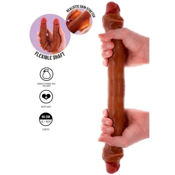 DOPPELENDES SILIKON-DILDO KARAMELL 46 CM VON GET REAL