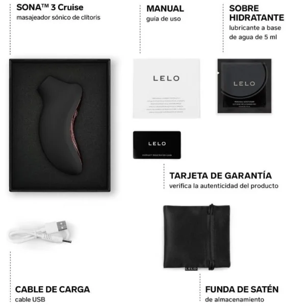 SONA 3 CRUISE SONIC KLITORALSAGER SCHWARZ VON LELO
