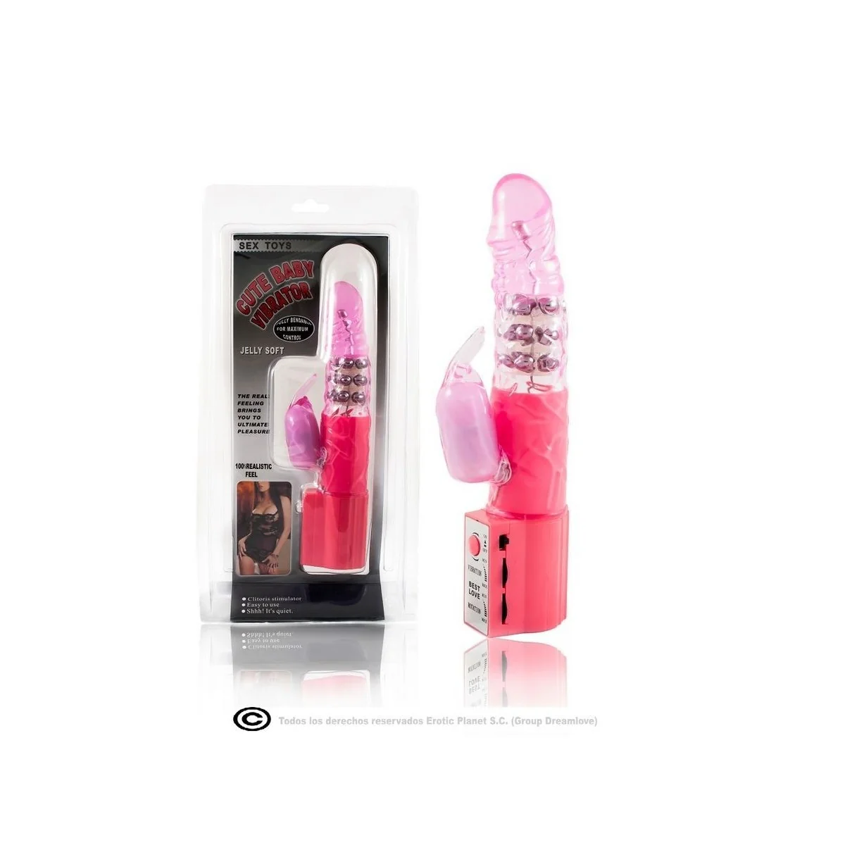 Rosa Kaninchen-Rotator mit Superstimulator von Baile Rotations kaufen | Fesselliebe