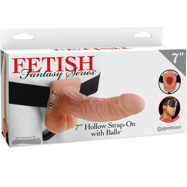 7 Hohl Strap-On mit Hoden 17,8 cm Fleisch von Fetish Fantasy Series kaufen | Fesselliebe
