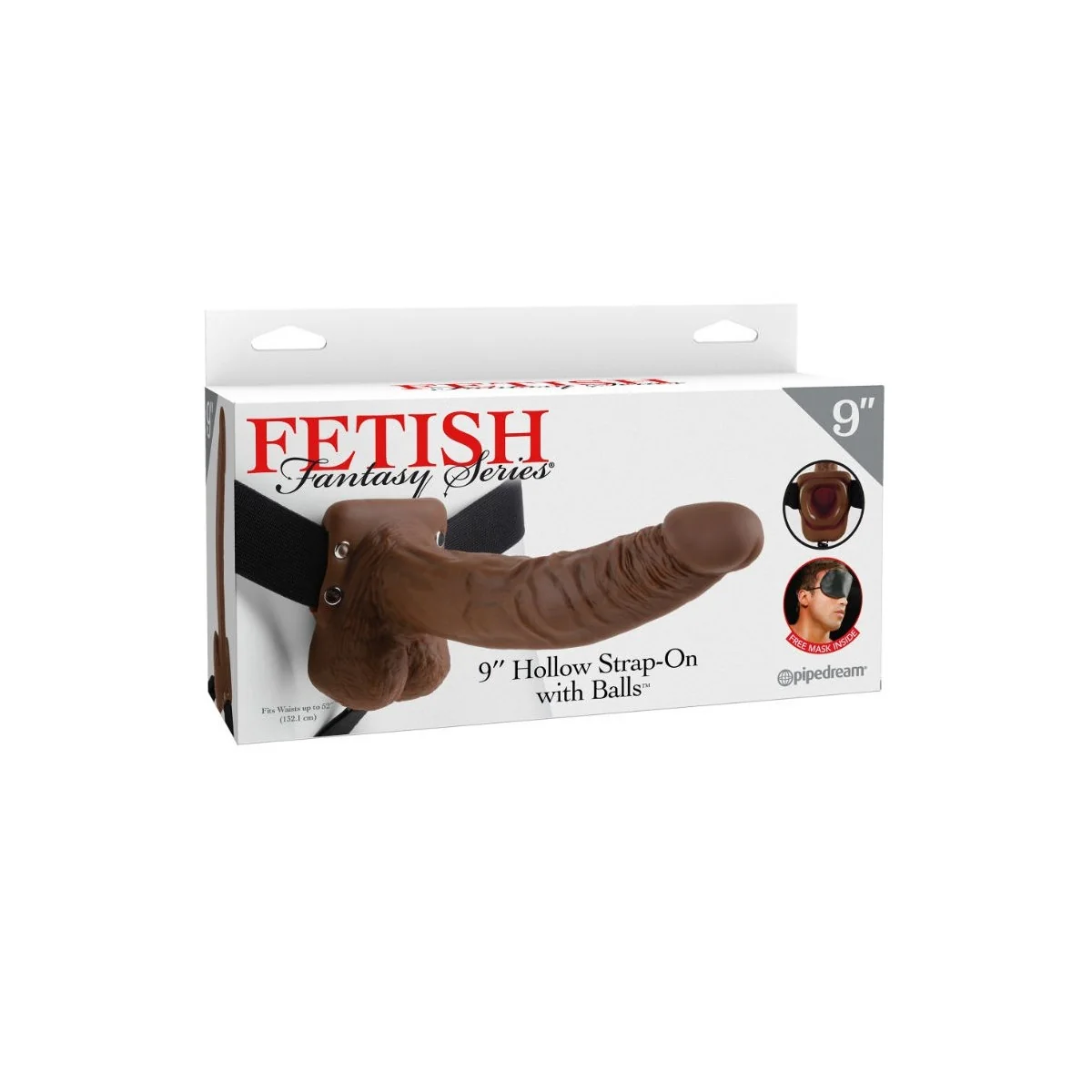 9 Hohl Strap-On mit Hoden 22,9 cm Braun von Fetish Fantasy Series kaufen | Fesselliebe