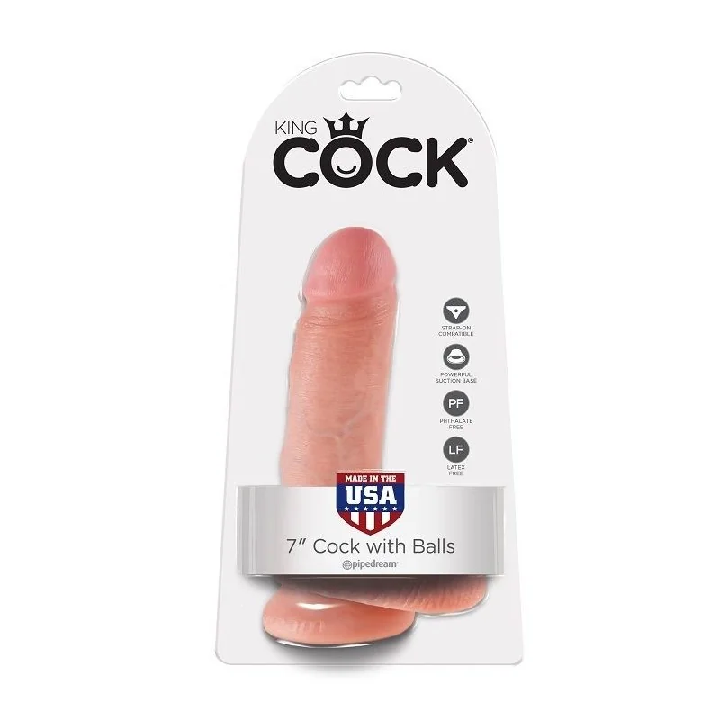 7 Dildo Fleisch mit Eier 17.8 cm von King Cock kaufen | Fesselliebe