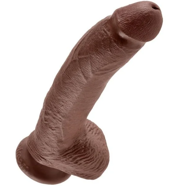 9 Dildo Braun mit Eier 22.9 cm von King Cock kaufen | Fesselliebe