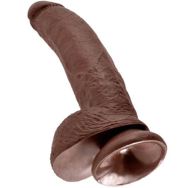9 Dildo Braun mit Eier 22.9 cm von King Cock kaufen | Fesselliebe